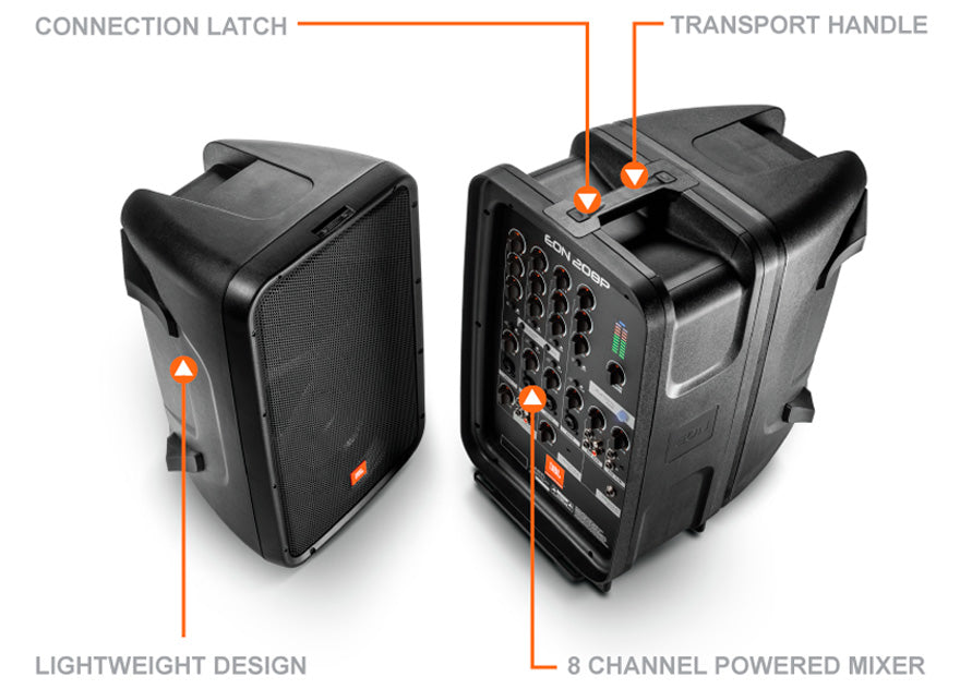 Sistema de Audio Portátil EON208P c/Bluetooth JBL