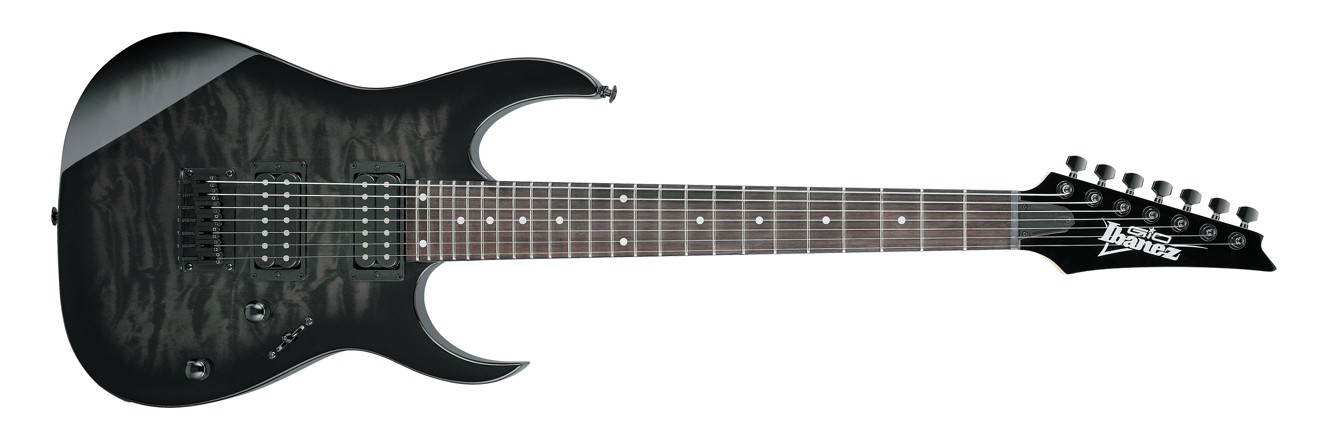 Guitarra Eléctrica GRG7221QA TKS 7 Cuerdas Ibanez - Transparent Black Sunburst