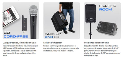 Sistema de Amplificación Portátil XP1000 c/Bluetooth Samson