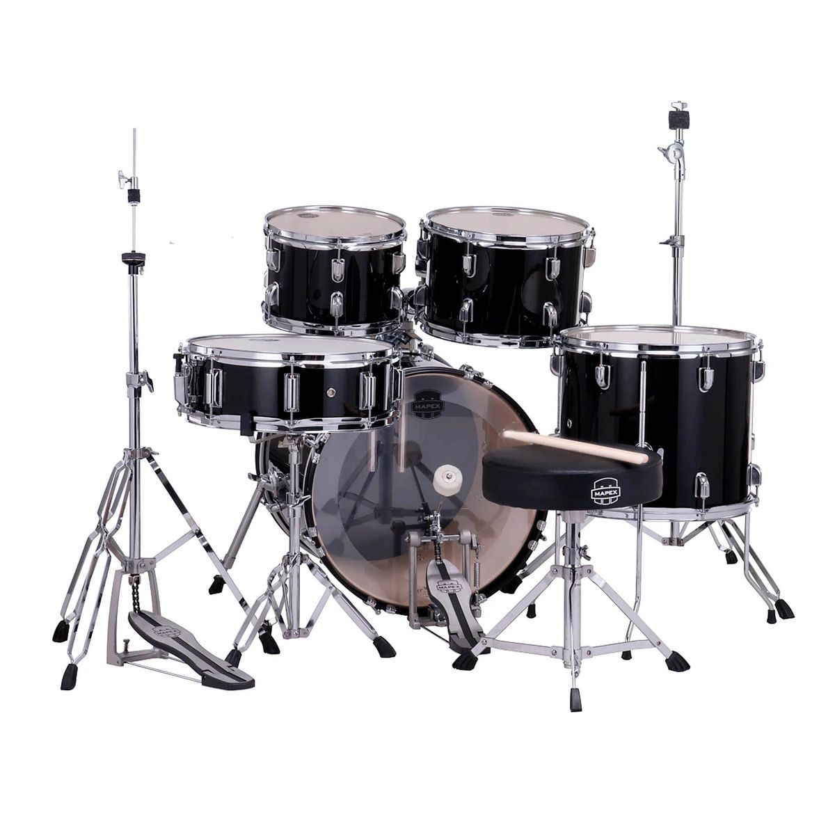 Batería Acústica Comet CM5844FTDK-SC 5 Piezas Dark Black Mapex