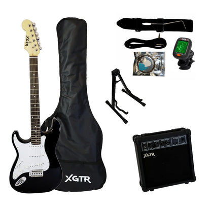 Pack Guitarra Eléctrica Left Hand Black ST111 Amp 15w XGTR