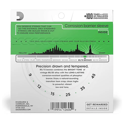 Cuerdas para Guitarra Acústica EZ890 09-45 Daddario