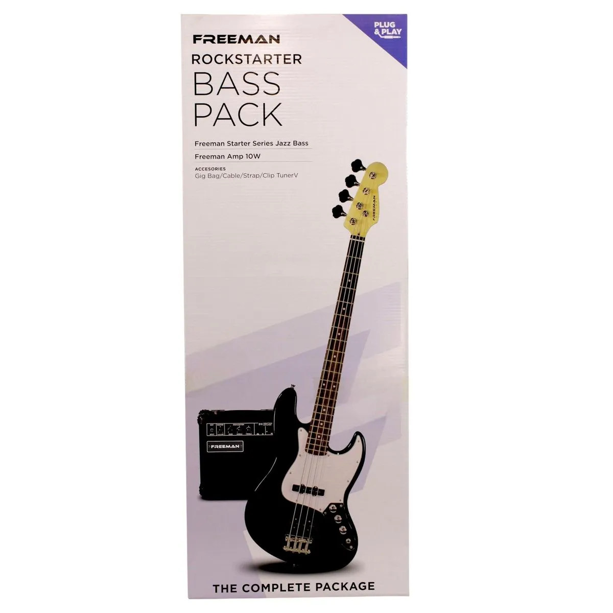 Pack Bajo Eléctrico Rockstarter White Freeman