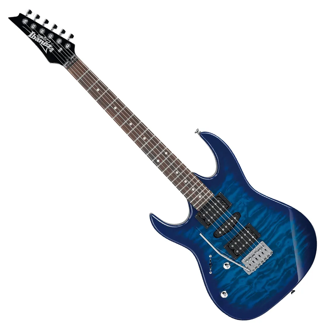 Guitarra Eléctrica Zurda GRX70AL Transparent Blue Burst Ibanez