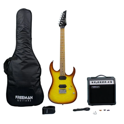 Pack de Guitarra Eléctrica RIFF MASTER Sunburst SRG-180F FMT Freeman