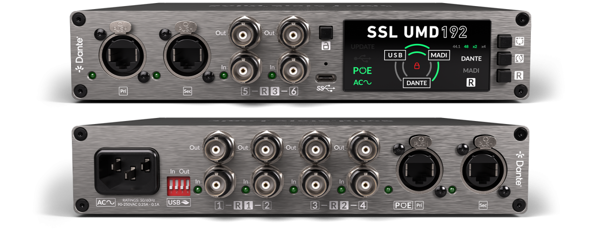 Interfaz de Audio Pro UMD192 MADI/Dante SSL