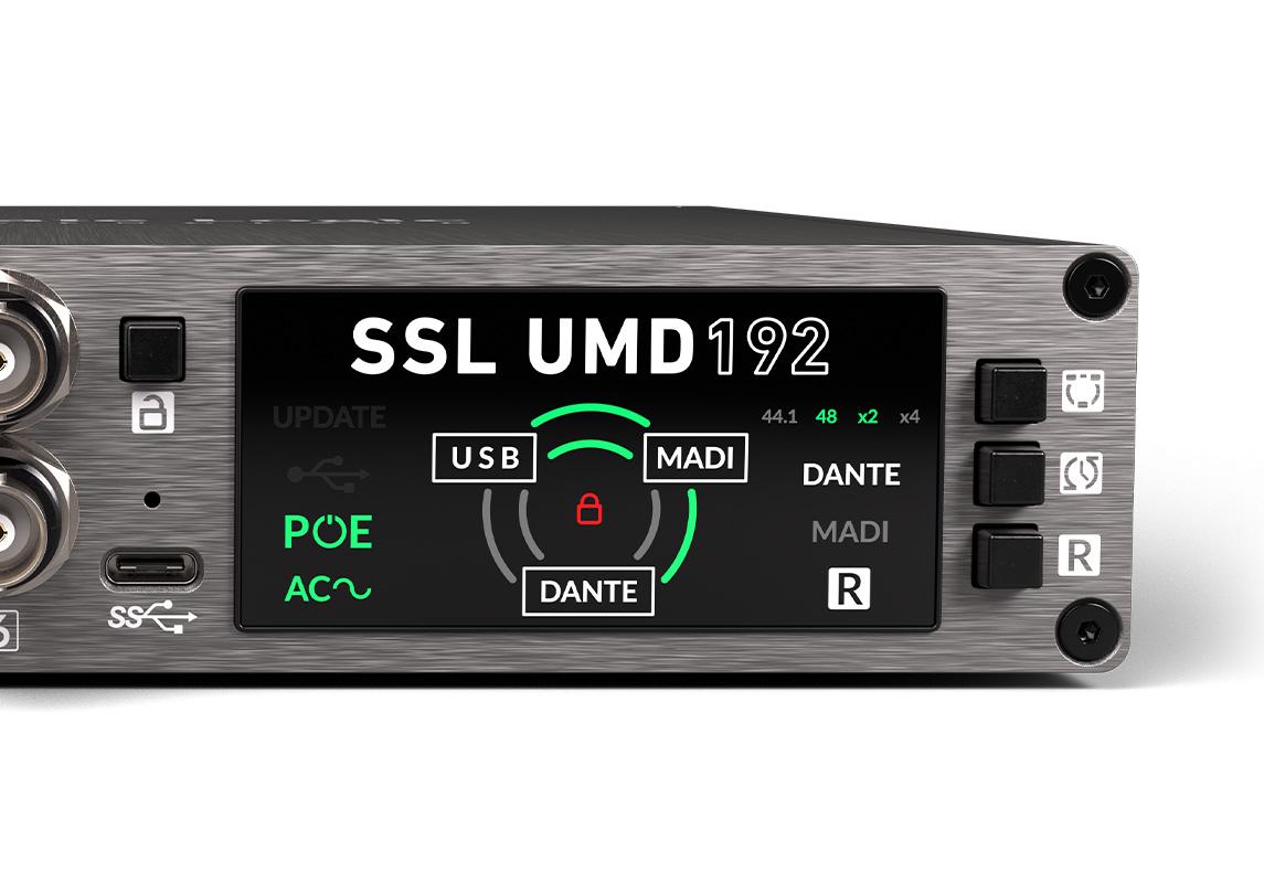 Interfaz de Audio Pro UMD192 MADI/Dante SSL
