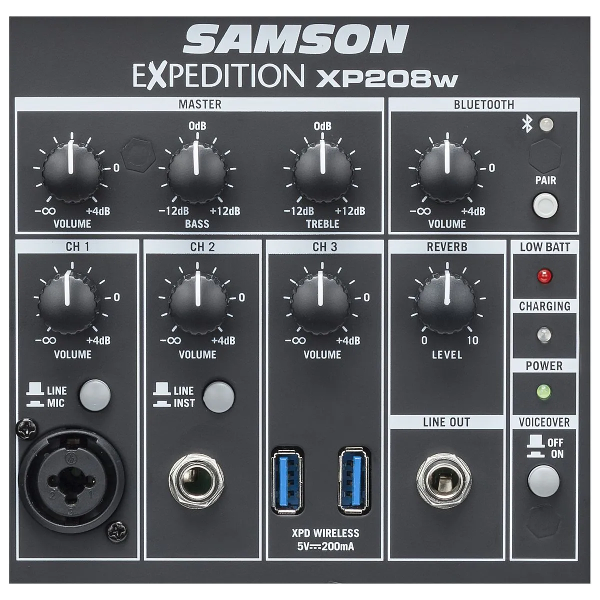 Caja Acústica Activa con Micrófono y Bluetooth XP208W Samson